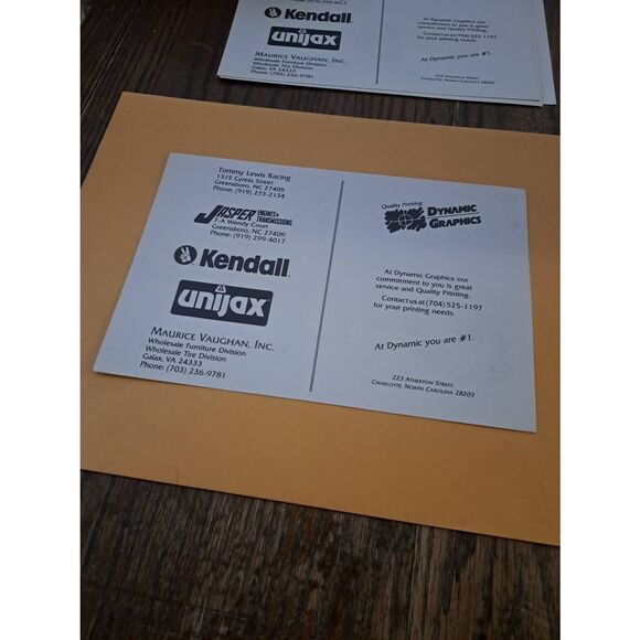 Vintage Jasper Engines Pontiac Tommy Lewis Racing Sponsor Card 9x6 - Picture 2 of 2